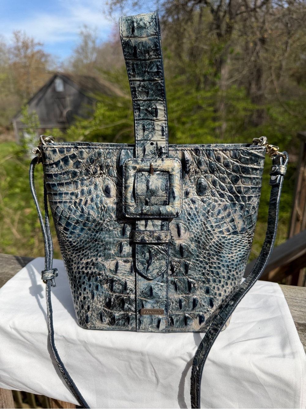 Brahmin Faith Glacier Melbourne Women's Leather Crossbody Bag